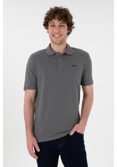 U.S. Polo Assn. Erkek Regular Fit Polo Yaka Gri Basic Tişört 50306007-VR024