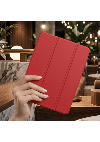 İpad Air 10.9 2020 4.nesil İçin Uyumlu Smart Kalem Bölmeli Standlı Kılıf Kapaklı Kılıf