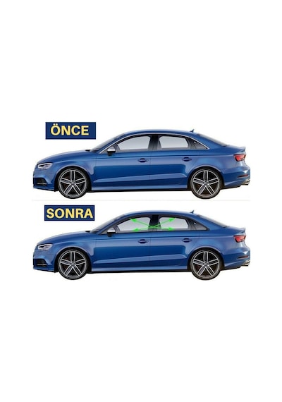 Audi A3 Sedan Krom Cam Çerçevesi Set 2013-2019 10 Parça