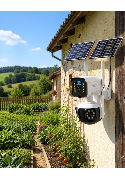 Güneş Enerjili Arıcı Kamerası Üç Lensli Güvenlik