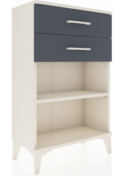 Arges Komodin Tek Raflı 2 Çekmeceli 60x30x96 Aytaşı-antrasit Aytası