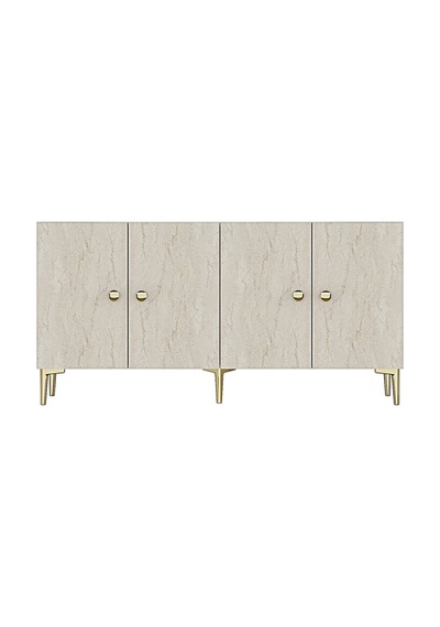 Ka1517 Simple Konsol Ve Tv Sehpası 150cm Beyaz-traverten-gold