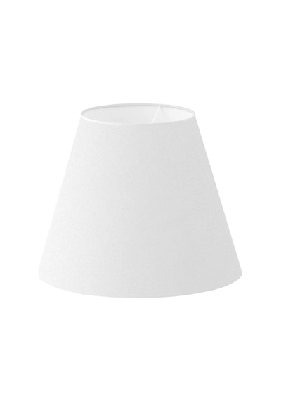 Beyaz Abajur Başlığı Çap 35 Cm Kumaş Konik A848 Beyaz