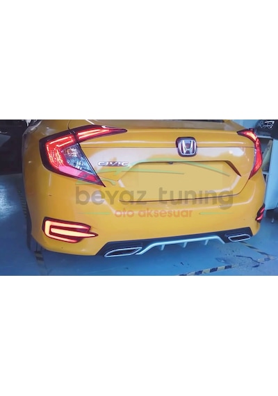 Honda Civic Fc5 Arka Difüzör Tampon Plastik  Amg Model 201