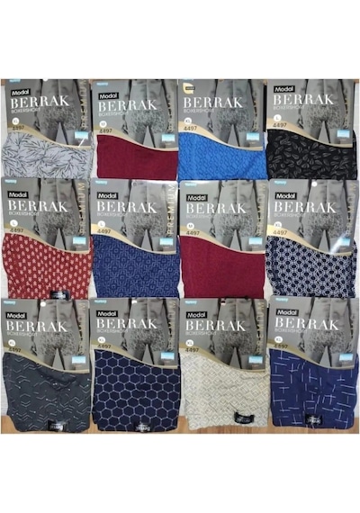 Berrak 4497 Erkek Modal Desenli Boxer 12 Adet 001