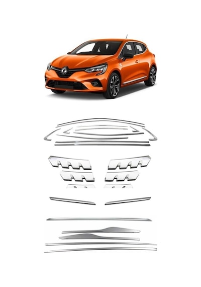 Renault Clio 5 Krom Aksesuar Full Set 2020+ 25 Parça A Kalite Uyu