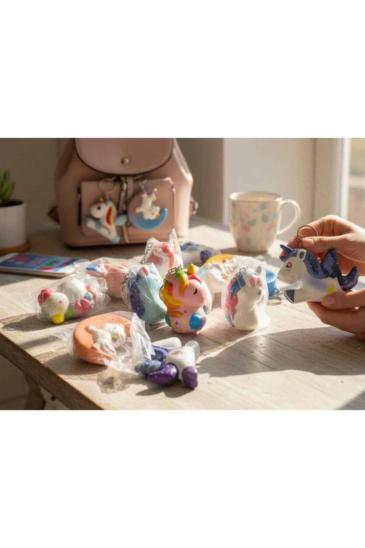 Unicorn Figür Sukuşi Anahtarlık Karışık Gönderilir Çok Renkli