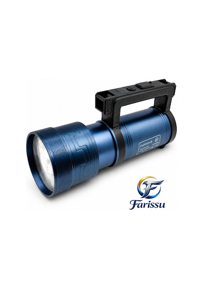 Everton Rt-829 Şarjlı Zoomlu Led El Feneri - 15000 Lümen, 3 Km Menzil, Powerbank Özellikli Mavi
