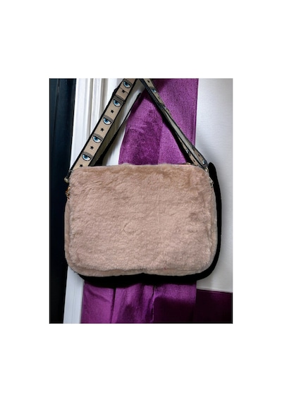 Pudra Toscase 13-13.3-14 Inch Peluş Apple Uyumlu MacBook, Laptop Çantası Pudra Pembe Pudra Pembe
