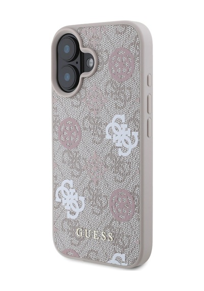 Apple Uyumlu iPhone 16 Plus Kılıf Guess Lisanslı Magsafe Özellikli 4g Desenli Yazı Logolu Peony Pembe
