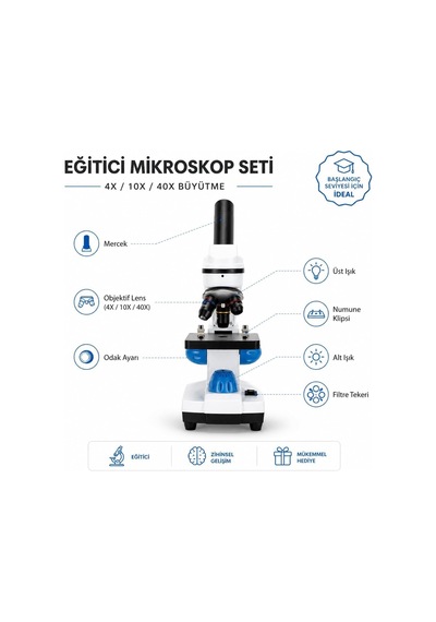 Tr 2000x Dijital Biyolojik Mikroskop Seti Usb Bağlantılı Hd Led Aydınlatmalı Monoküler Eğitim Ve Hobi Kullanımı