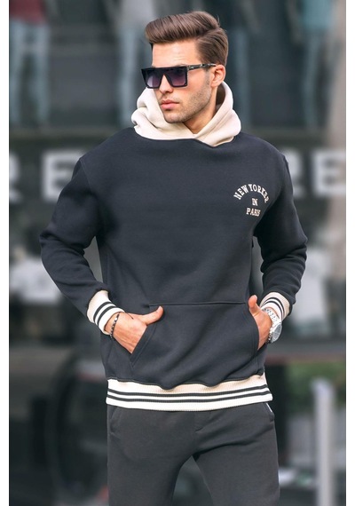 Madmext Siyah Oversize Kapüşonlu Sweatshirt 6139-siyah Siyah