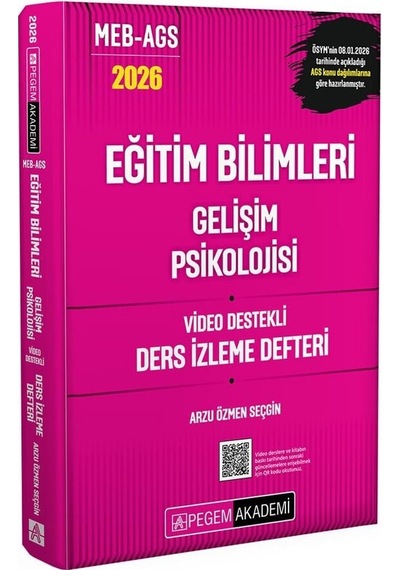 Yeni Ags - Pegem 2026 Meb-ags Eğitim Bilimleri Gelişim Psikolojisi Ders İzleme Defteri Pegem Akademi Yayınları