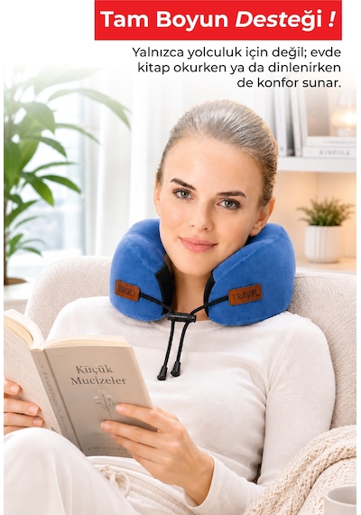 Viscofoam Cosy Ortopedik Seyahat Yastığı Visco Boyun Destekli Seyahat Yastığı - Mavi | Ergo Travel