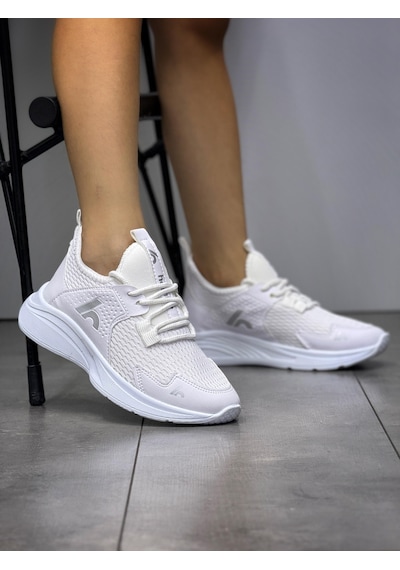 Bağcıklı Unisex Çocuk Spor Ayakkabısı-beyaz-325 Beyaz