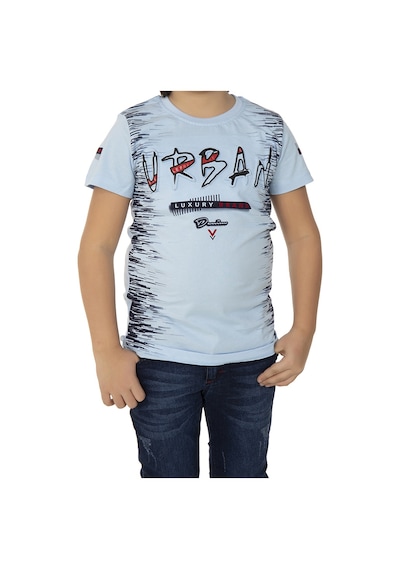 Toontoy Kids Toontoy Erkek Çocuk T-shırt Çocuk Urban Baskılı Mavi