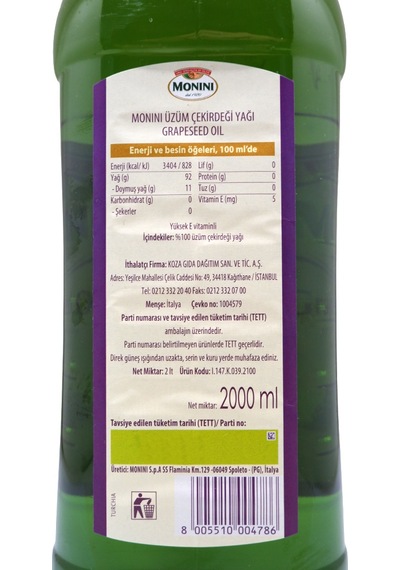 Monini Üzüm Çekirdeği Yağı 2 L