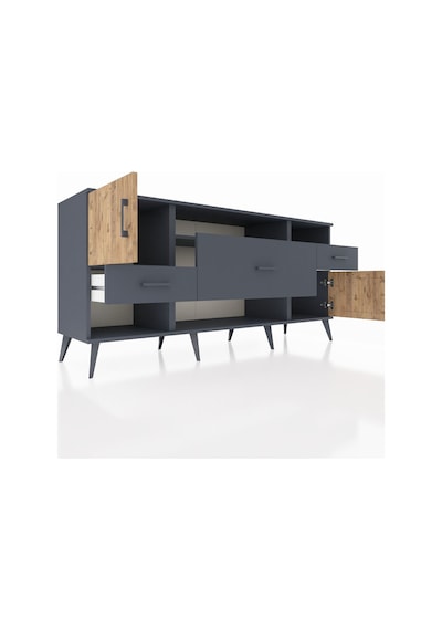 Hyperion Konsol 3 Raflı 3 Çekmeceli 2 Kapaklı 176x44x83 Antrasit-çam/antrasit Çam/antrasit Hyperion Konsol 3 Raflı 3 Çekmeceli 2 Kapaklı 176x44x83 Antrasit-çam/antrasit Çam/antrasit