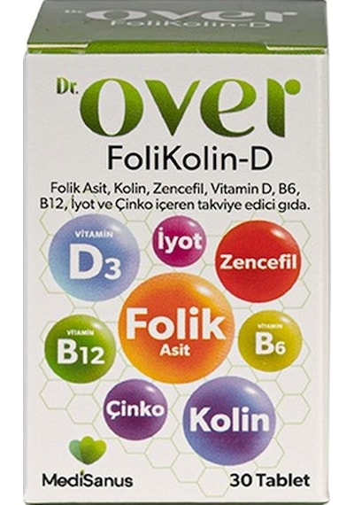 Dr. Over FoliKolin-D- 30 Tablet Gıda Takviyesi
