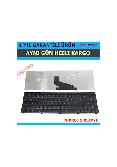 For Asus Uyumlu K53Z Klavye Tuş Takımı Siyah Tr Q