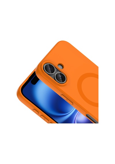 İphone 17 Kılıf M-safe Şarj Özellikli Zore Aris Silikon Kapak - Turuncu