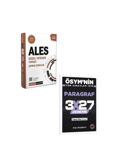 2027 Pegem 2027 Ales Sözel Yetenek Türkçe Çıkmış Sorular Çözümlü+evp Akademi 3x27 Paragraf Deneme