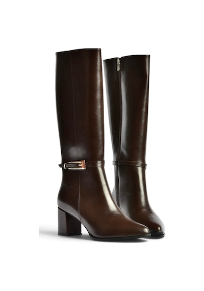 Fox Shoes Z480053060 Kahverengi Rustik Kalın Topuklu Klasik Kadın Çizme
