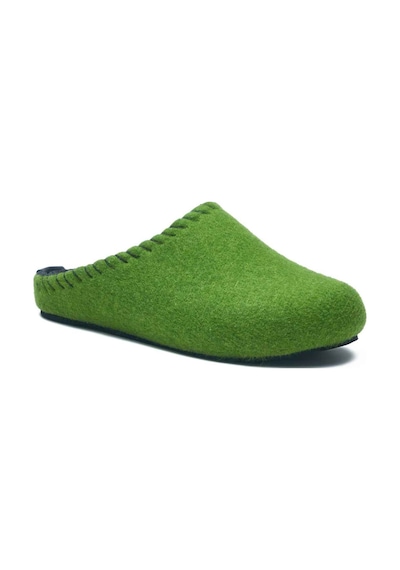 Comfortfusse Pine - Kadın Ortopedik Yün Keçe Sabo Ev Terliği Yeşil Yün