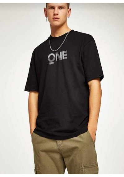 Kozia Outdoors Malkoçbey One Baskılı Overisze Unisex Basic T-şhirt Siyah SIYAH