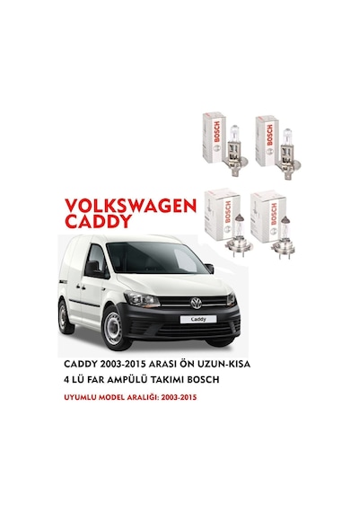Caddy 2008 Model Ön Uzun-kısa 4 Lü Far Ampülü Takımı