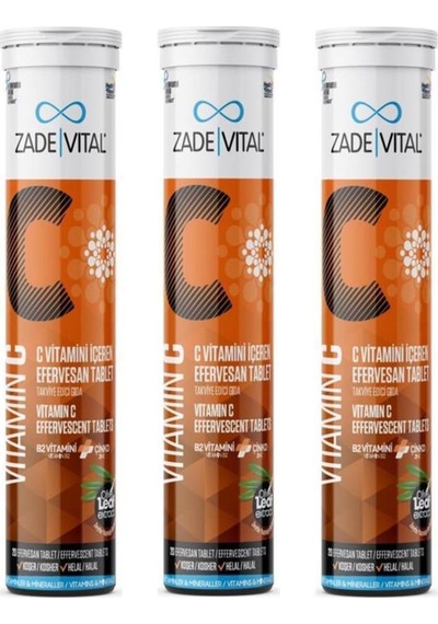 Zade Vital Vitamin C Efervesan 20 Tablet 3 Adet