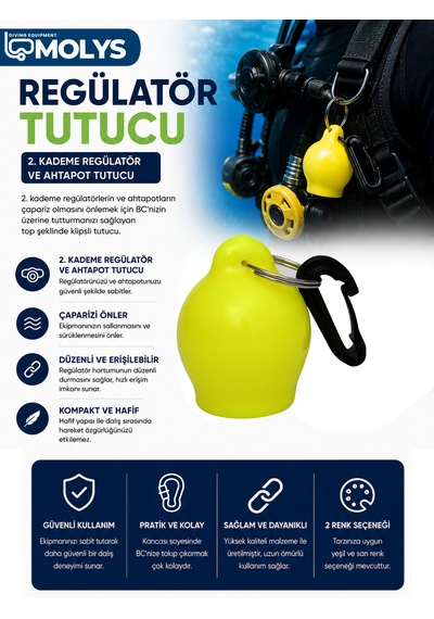 Ahtapot - 2. Kademe Regülatör Tutucu Neon Sarı