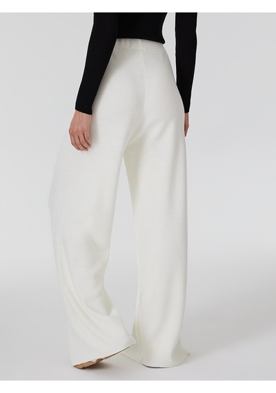 Loose Fit Kadın Pantolon Ekru