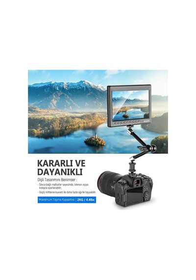 Premium Profesyonel Magic Arm Dslr Kamera Tutucu Süper Kelepçeli Mengene Stand, 1/4 3/8 Dişli Flaş Pabuçlu Esnek Ma
