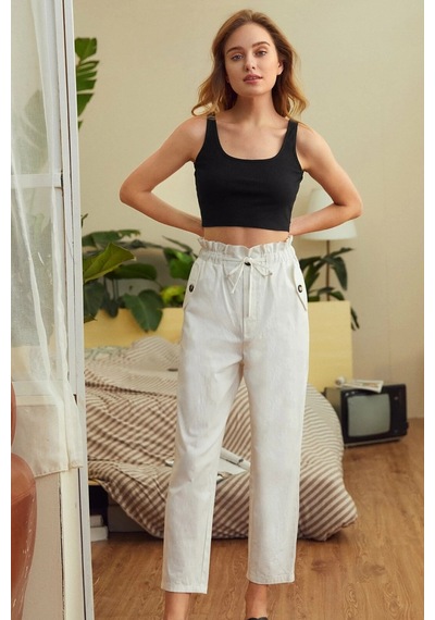 Moon Wear Kadın Siyah Kalın Askılı Crop Top Büstiyer Siyah