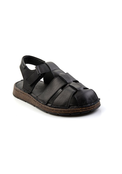 Siyah Hakiki Deri Erkek Sandalet E05433011043
