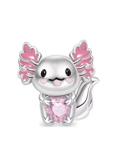 Aksolotl Boncuk Charm Gümüş
