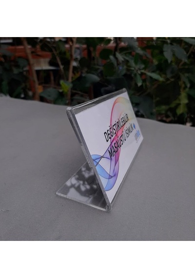 Şeffaf Değiştirilebilir Yatay Masaüstü Isimlik - 15x7 Cm Diğer