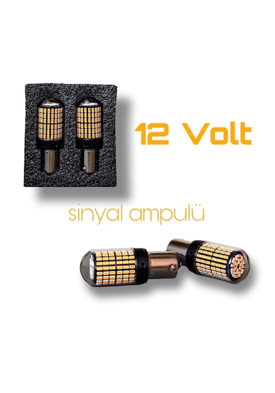 Turuncu Led Sinyal Ampulü 144 Ledli Amber Led 93 Ampul 12v 2 Adet
