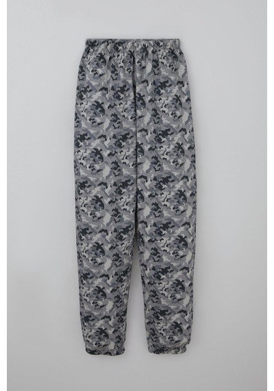 Breeze Erkek Çocuk Pijama Takımı Kamuflaj Desenli 9-12 Yaş, Gri