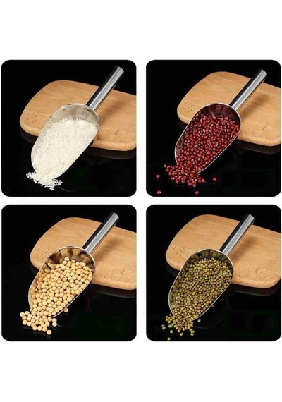 Bakliyat Küreği Paslanmaz Şaşula 350 Gr Kuruyemiş Küreği İnox No:2 24 Cm Metalik Gri