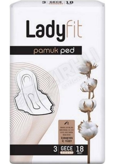 4 Adet Ladyfit Pamuk Ped Super Gece 18'li