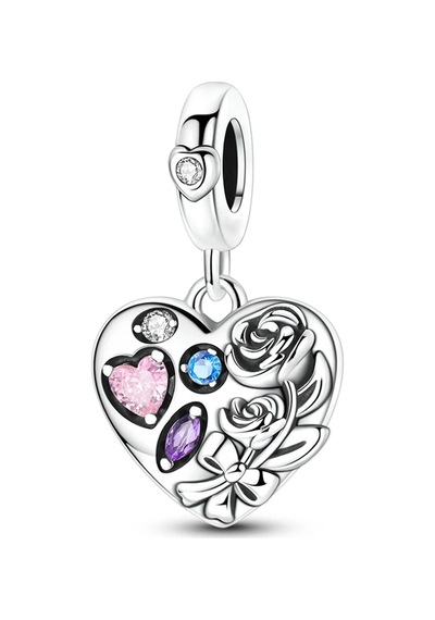 Gül Ve Nişan Çikolatası Sallantılı Charm Gümüş