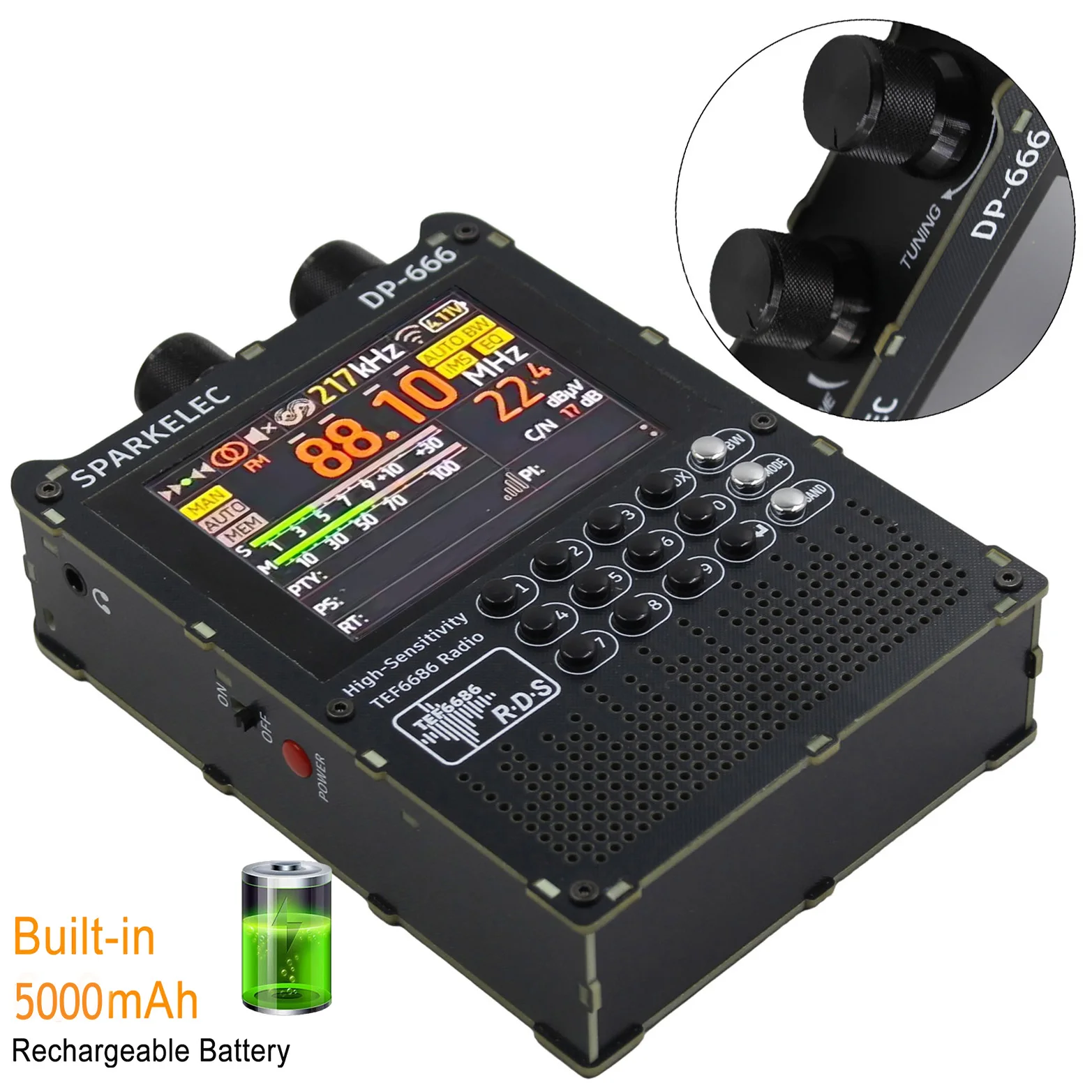 Sparkelec Dp-666 Tef6686 Tam Bant Radyo