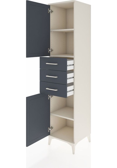 Hyperion Dolap 3 Raflı 3 Çekmeceli 2 Kapaklı 44x44x195 Aytaşı... Aytaşı