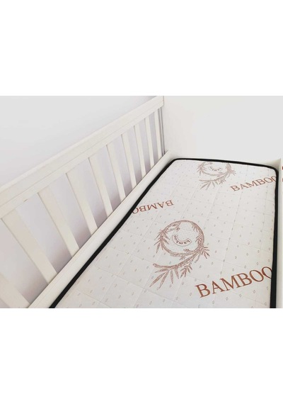 Kapitoneli 70x120x10 Soft Bamboo Bebek Yatağı Bmb-009 Beyaz