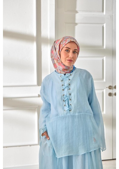 Silk Home Velora Eşarp 161001-22 Mavi, Pembe, Taş, Lila