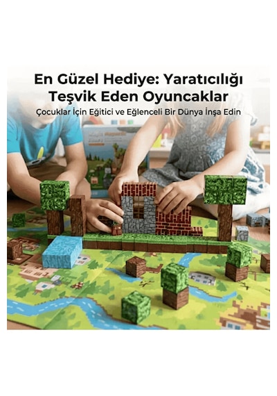 Tht Kutulu Minecraft Manyetik Blok Seti - 300 Parça + 15 Karakter
