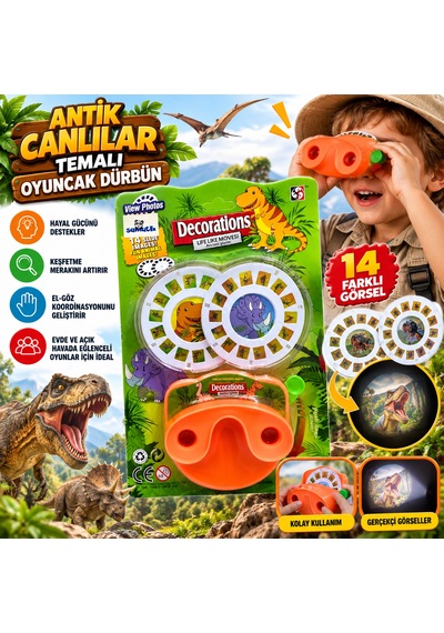 Antik Canlılar Temalı Oyuncak Dürbün Dinozor Keşif Ve Macera Oyuncağı Mb7204