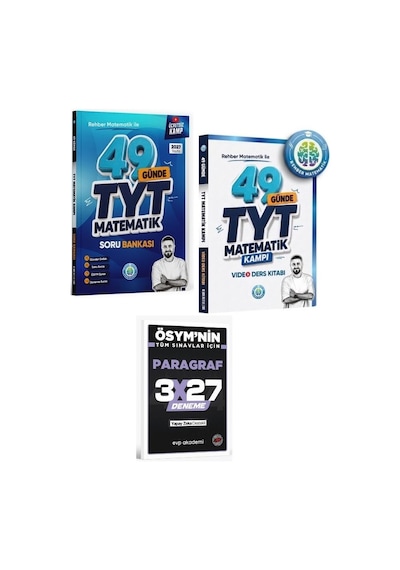 Rehber Matematik 2027 Tyt 49 Günde Matematik Video Ders Notarı + Soru Bankası Ve Evp Paragraf Deneme